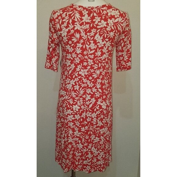 NWT Old Navy Floral Dress Size XS Short Salmon/Red + Ivory - Picture 4 of 8